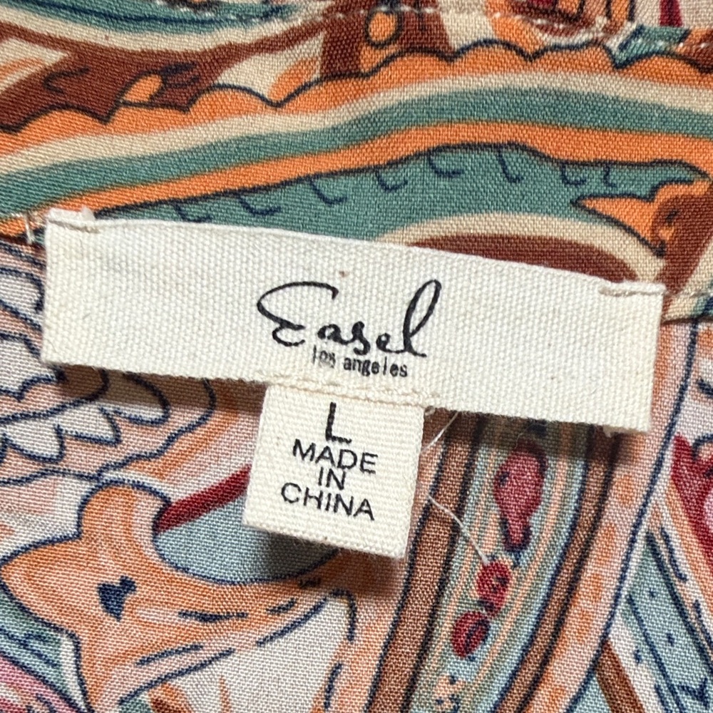 Easel Multicolor Paisley Long Sleeve Dress - Picture 2 of 7